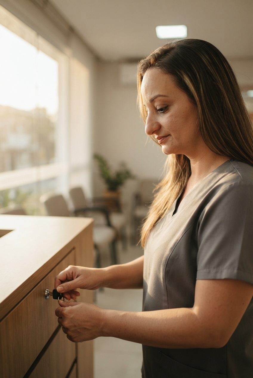 Consultório preparado para atendimento de urgência