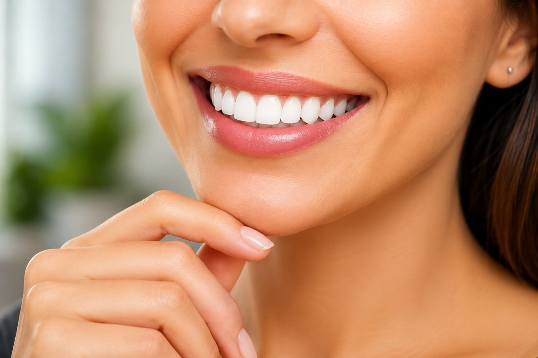 Sorriso com dentes clareados após tratamento — Andréia Castro Odontologia