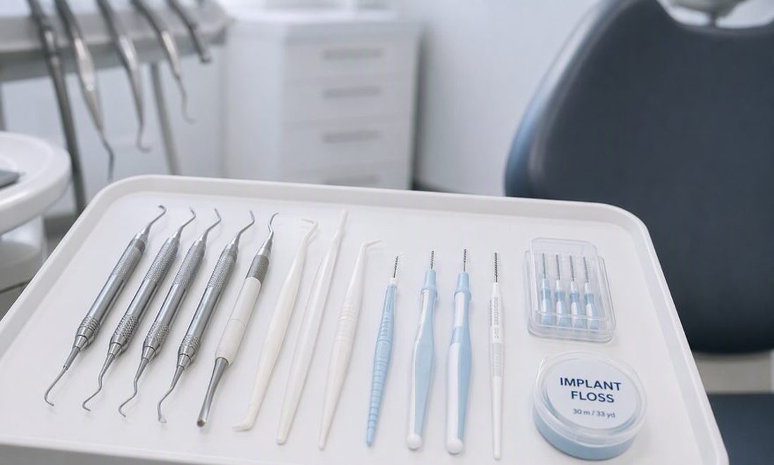 Instrumental específico para manutenção de implantes dentários em bancada clínica