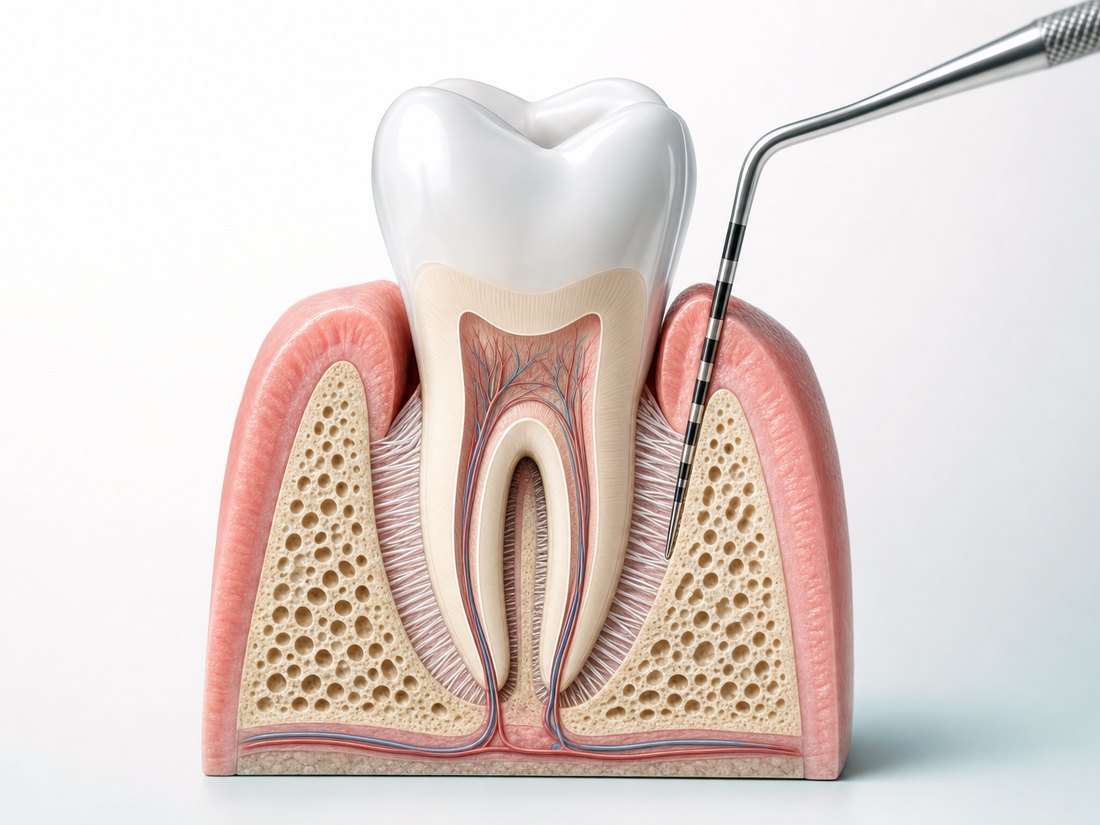 Cirurgia periodontal com instrumentos precisos em campo cirúrgico