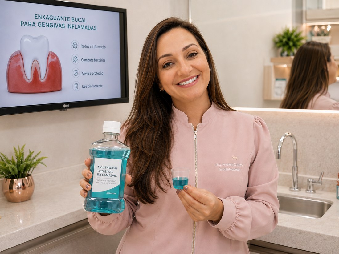 Sorriso saudável após cuidado com gengivas