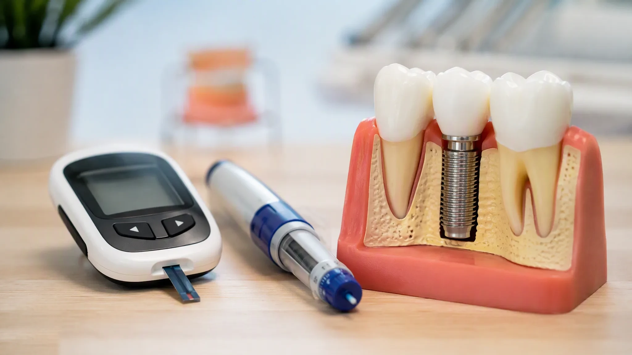 Paciente diabético em avaliação para implante dentário