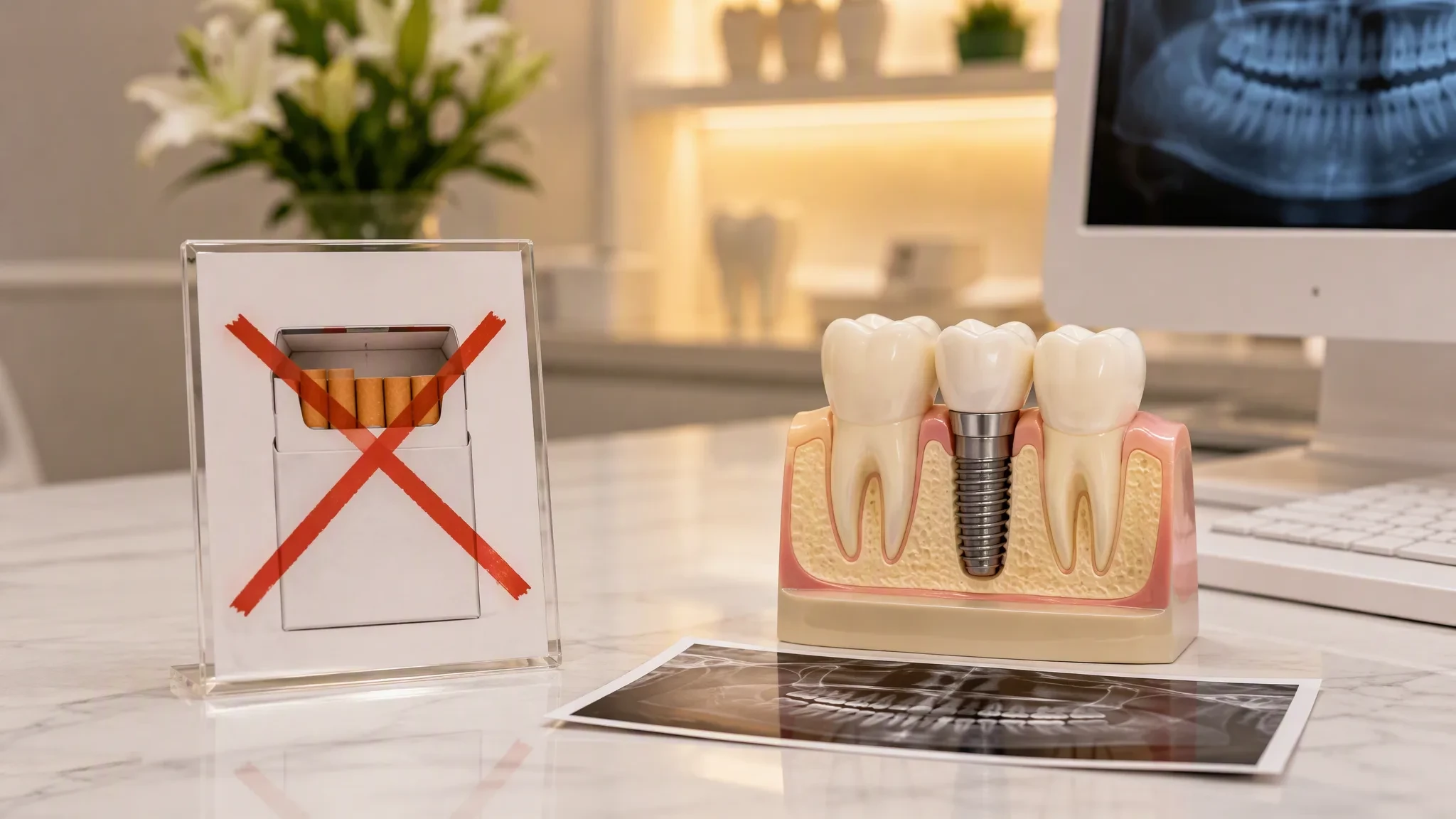 Protocolo de implante dentário adaptado para pacientes fumantes