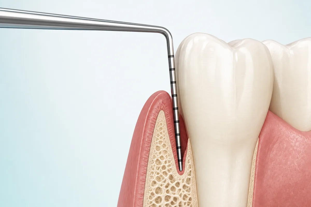 radiografia panorâmica odontológica exibida em tela de computador em ambiente clínico, com destaque para a região de crista óssea alveolar, sem dados de identificação